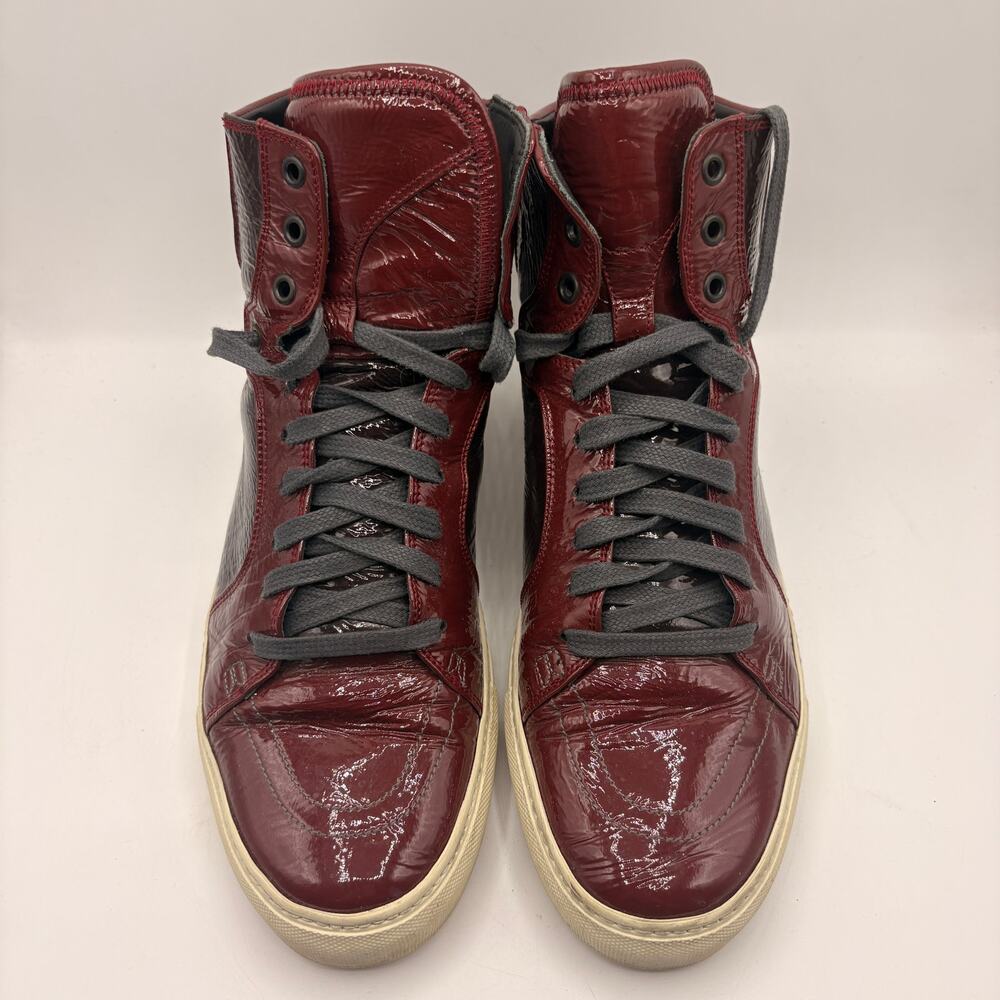 SAINT LAURENT YSL Malibu High Top Patent Leather Sneaker Red Sz 42/US 9 $645 - Picture 4 of 10